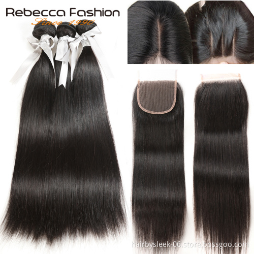 Rebecca 12A High Quality straight weave remy hair bundles raw virgin cuticle aligned 100 human hair Best human hair extension